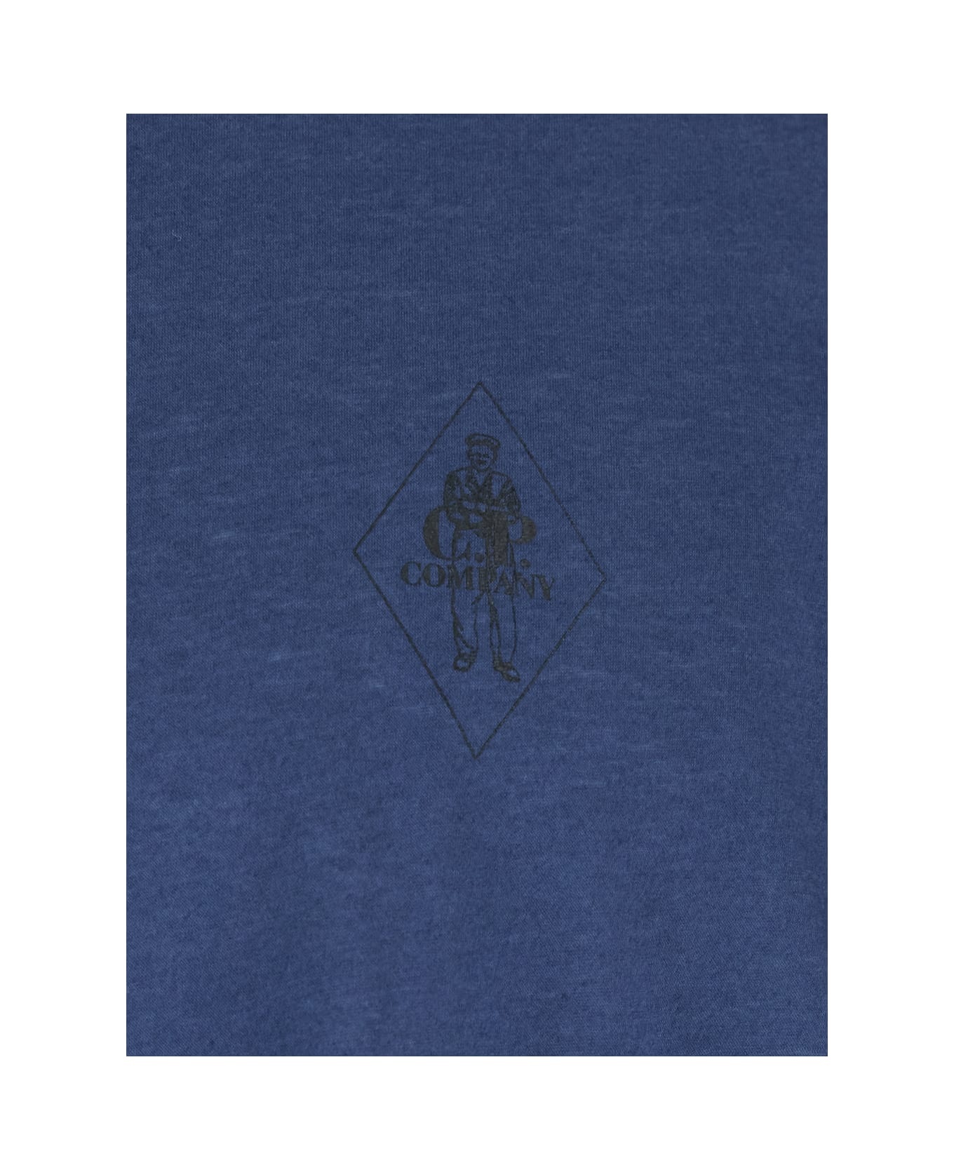 Blue Crewneck T-shirt With Logo Embroidery On The Front In Cotton Man - 3