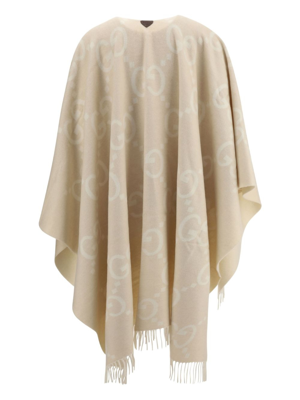 GG-pattern fringe cape - 2