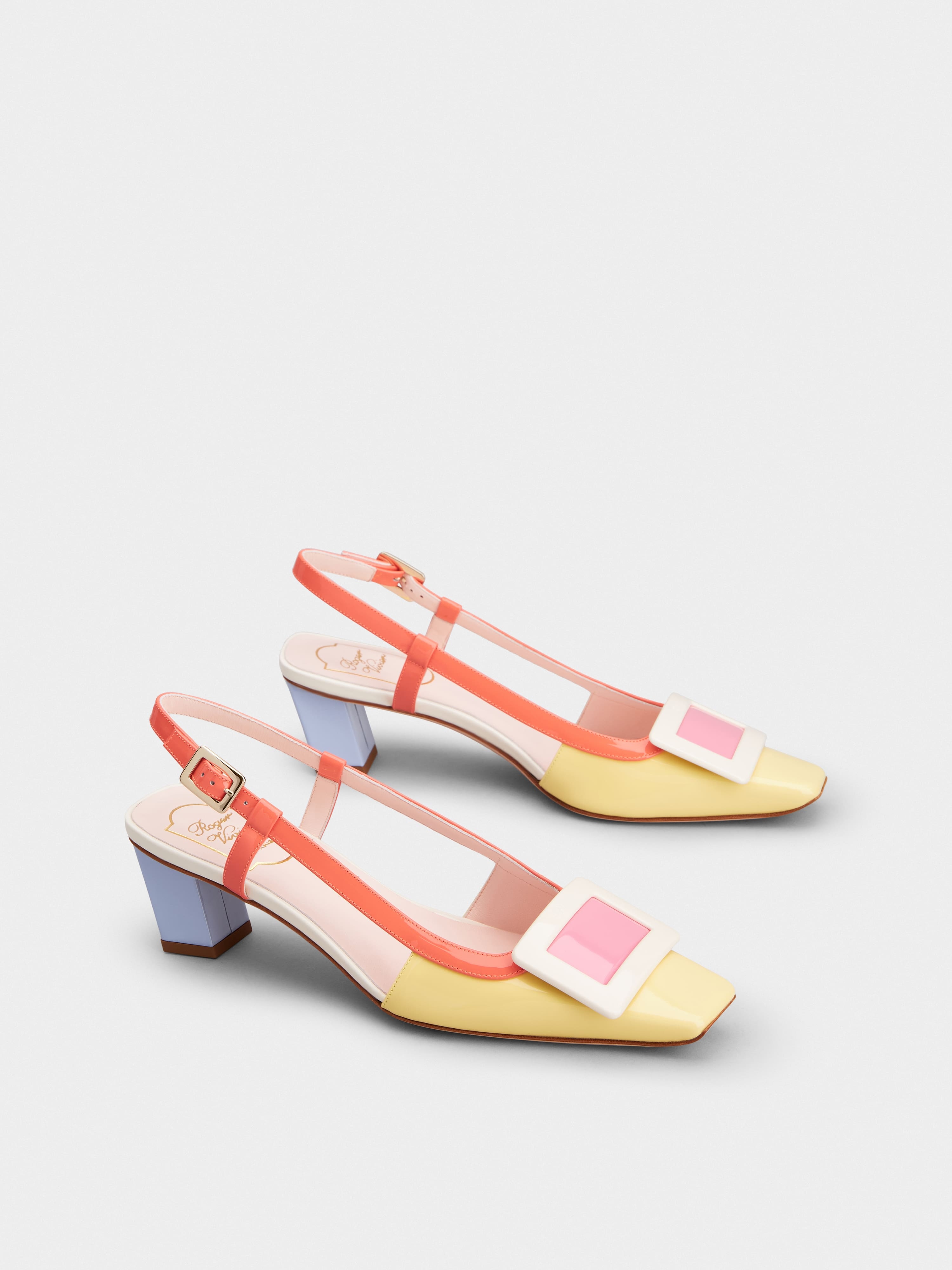 Belle Vivier Covered Buckle Slingback Pumps in Patent Leather - 2