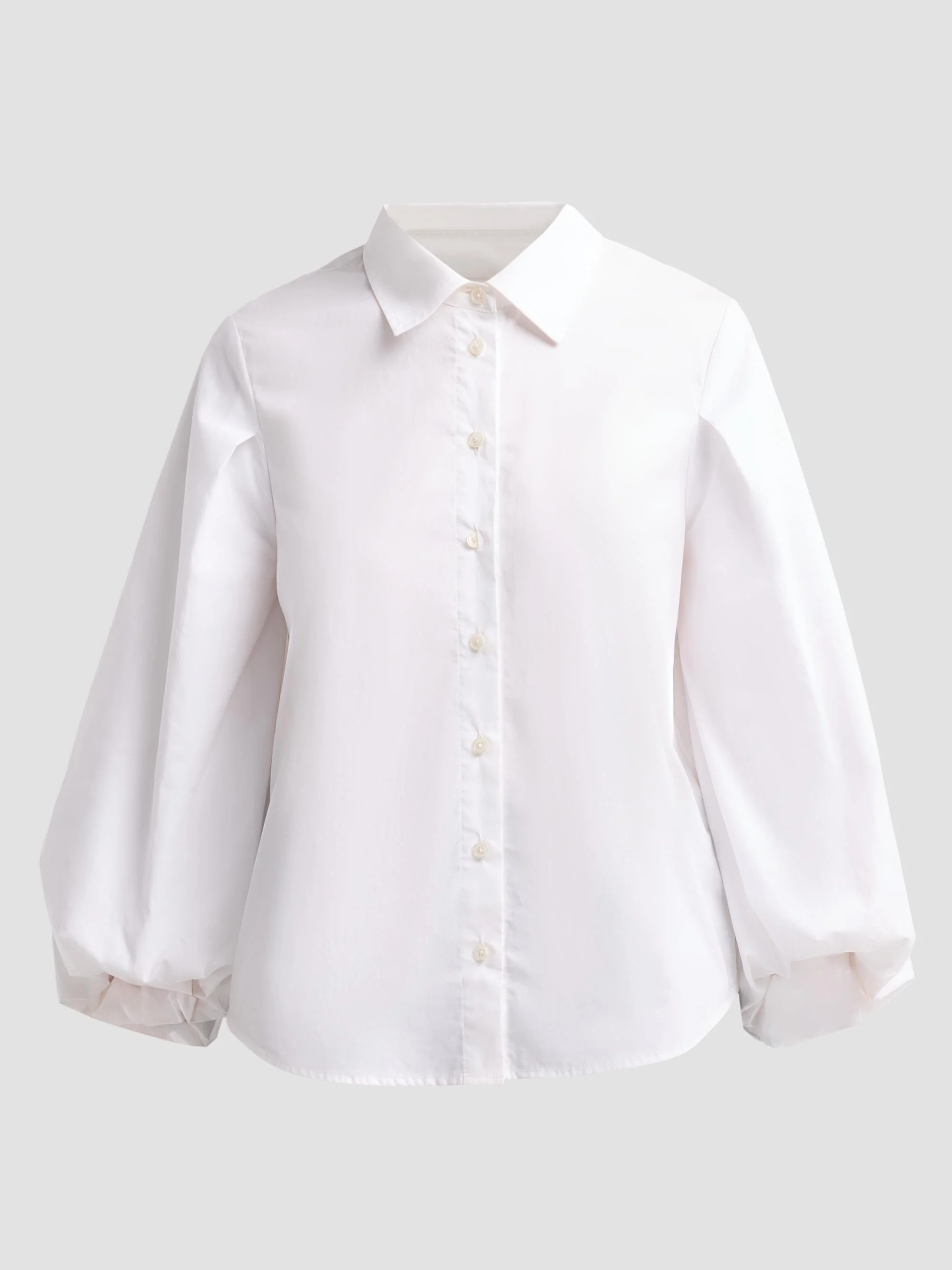 Women's Marina Cotton Blouson-Sleeve Top - Optic White - 1