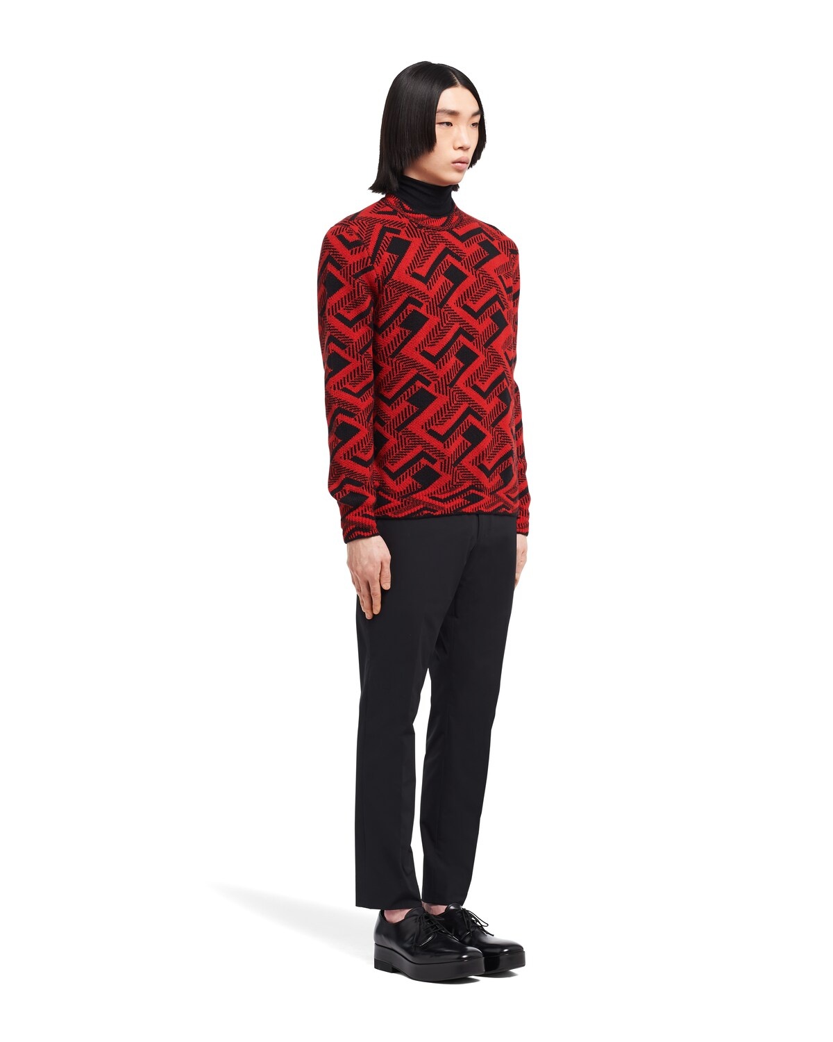 Jacquard wool and cashmere crew-neck sweater - 3