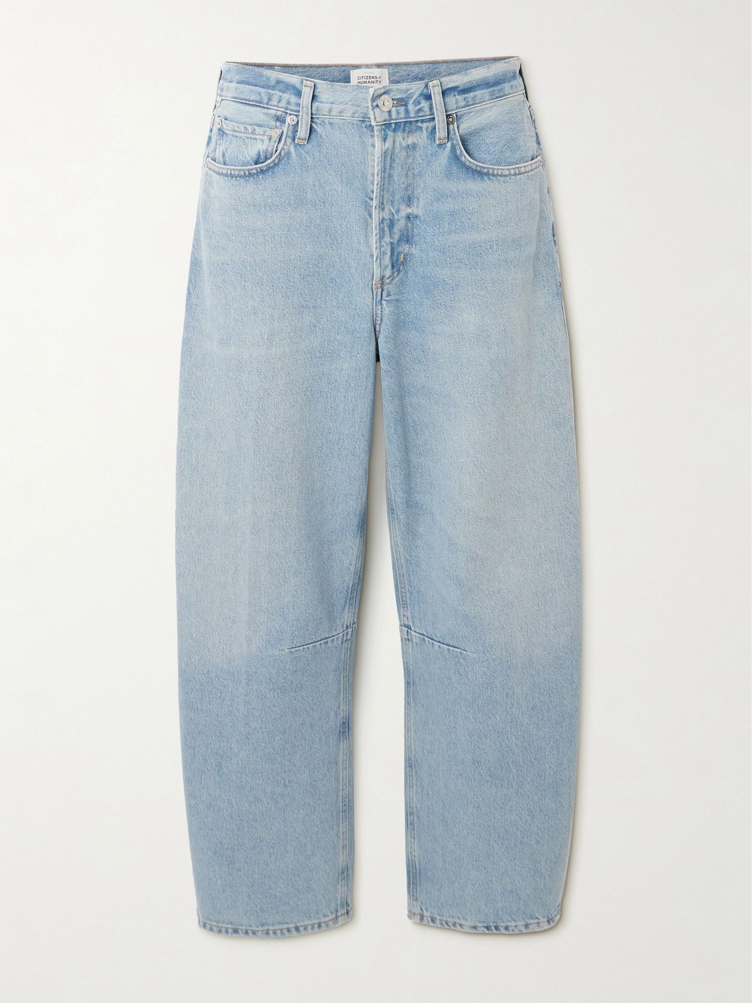Miro mid-rise barrel-leg recycled jeans Light denim - 1