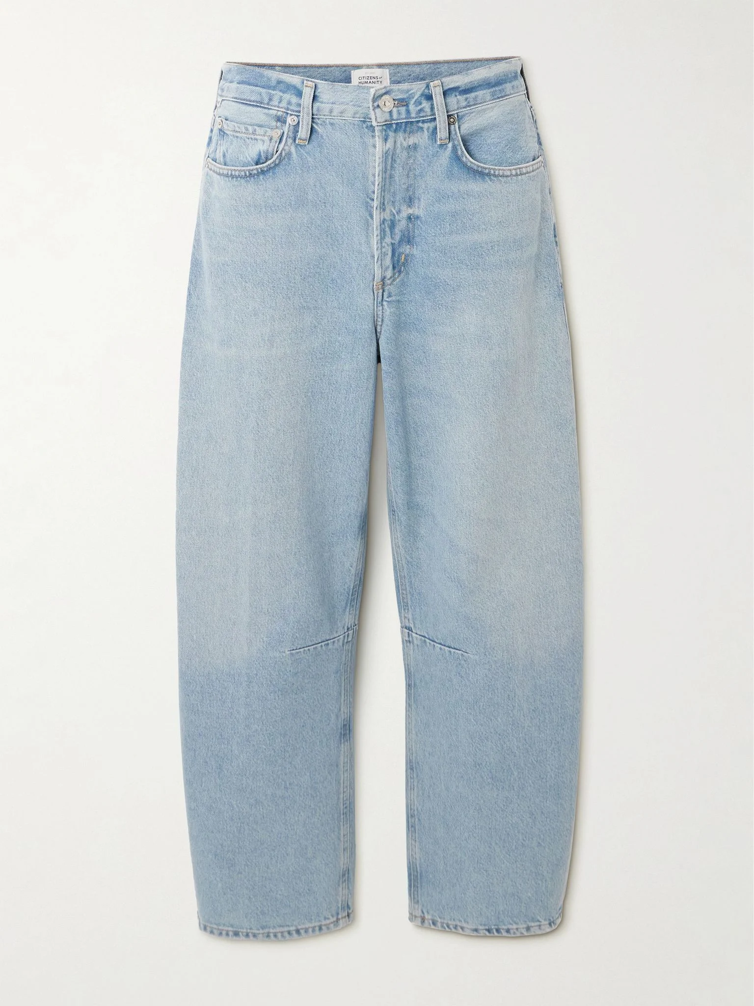 Miro mid-rise barrel-leg recycled jeans Light denim - 1