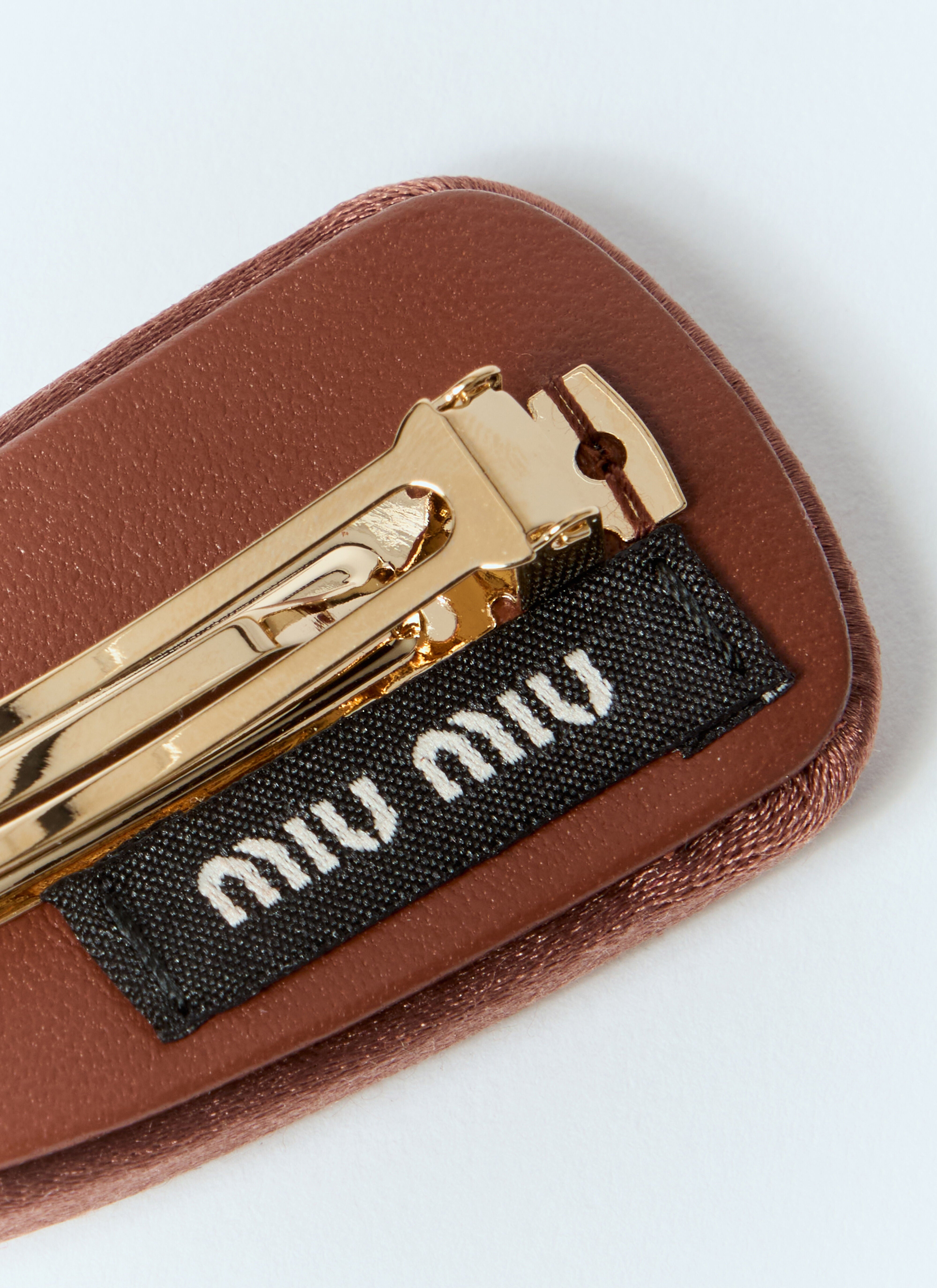 Miu Miu Satin Brown Hair Clip Miu Miu Hair Accessories | The RealReal main image 4