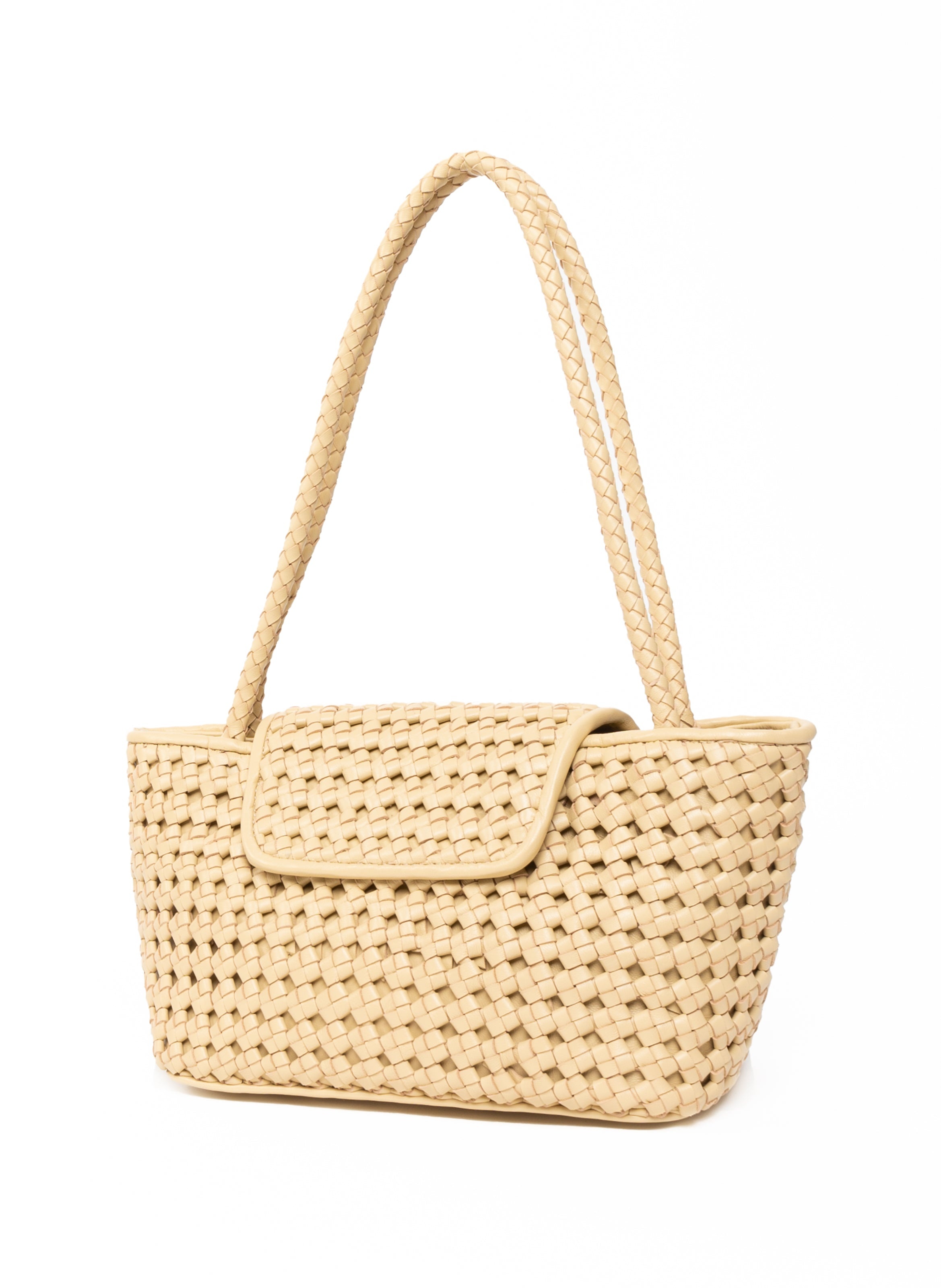 Courrier Tote Woven Leather Butter - 3