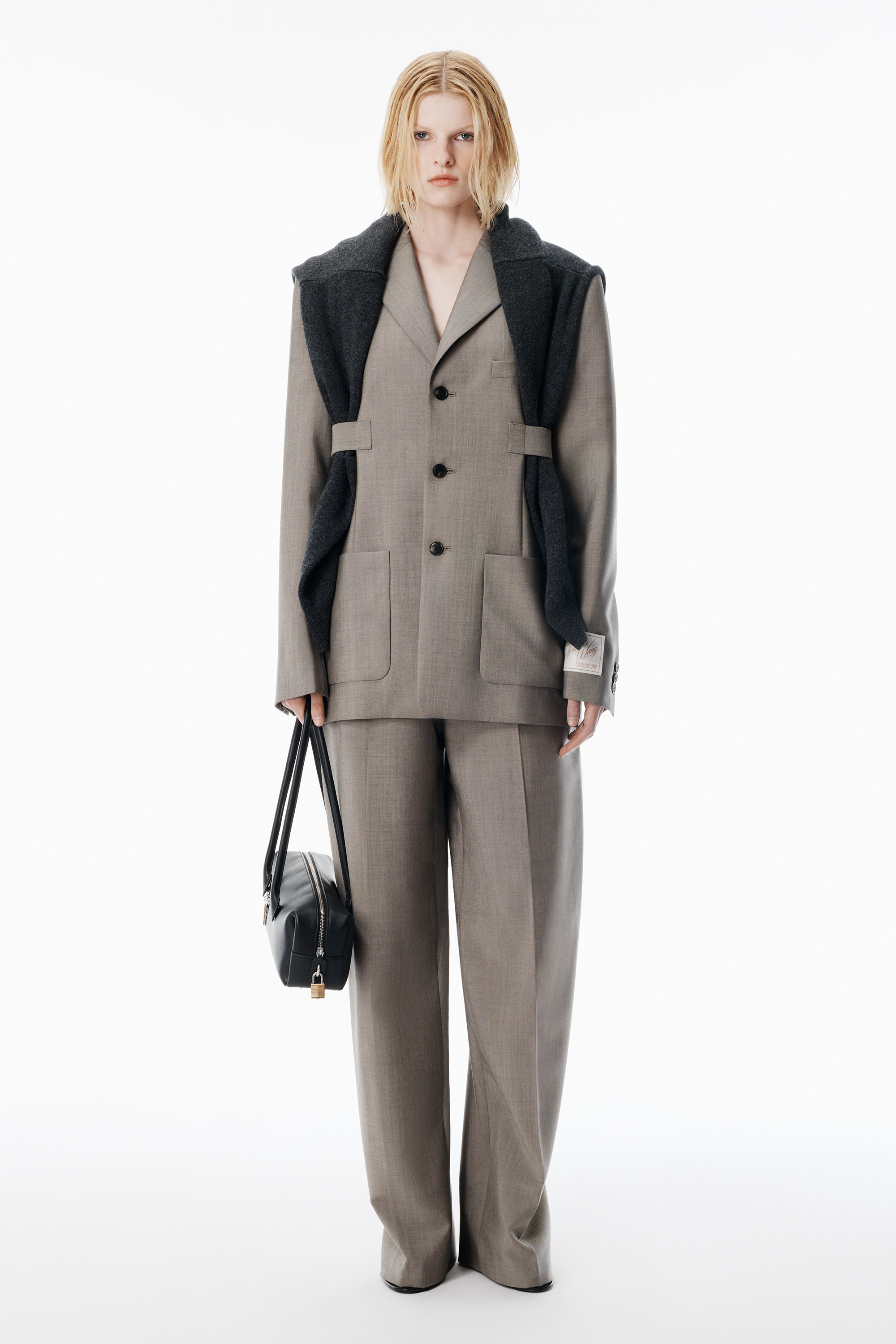 Grey Wool Mohair Tailored Pant - 6