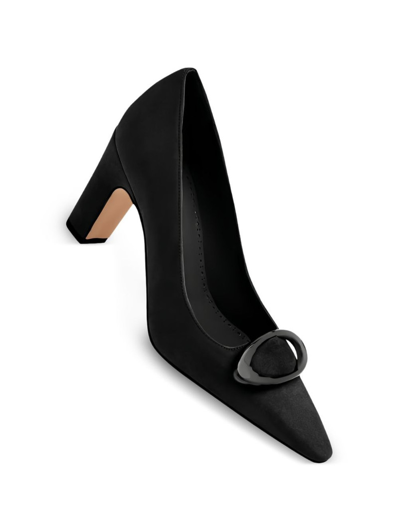 Fenixhi pointed buckle suede pumps 3