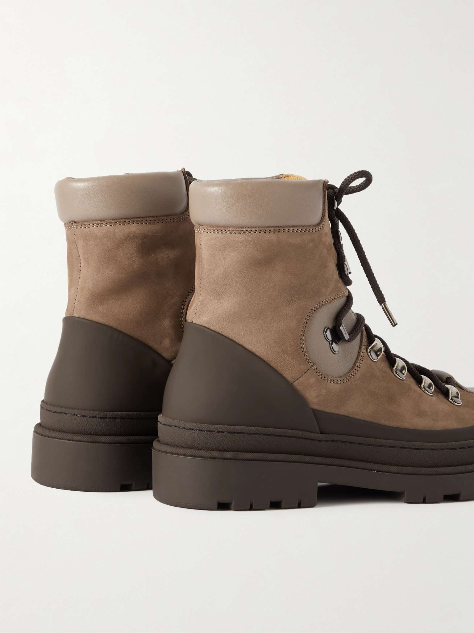 Rubber-Trimmed Nubuck and Leather Boots - 5