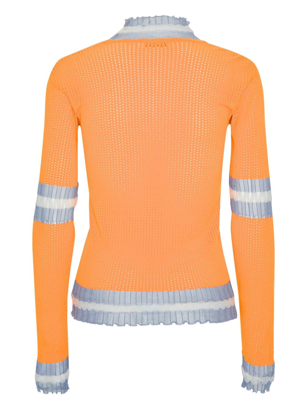 perforated ruffled sweater - 3