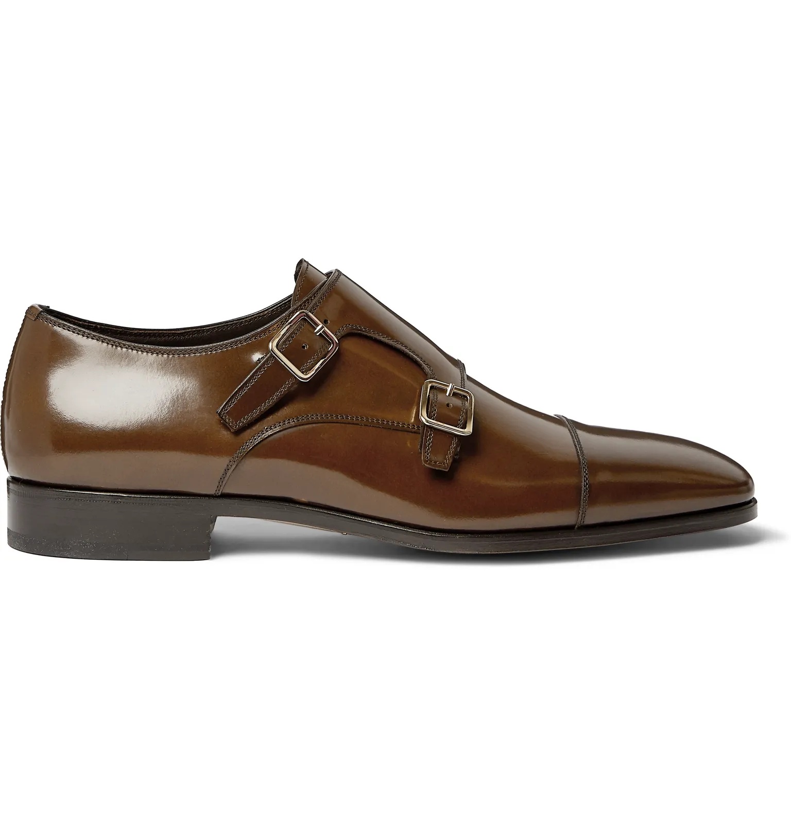 Spazzolato Leather Monk-Strap Shoes - 1