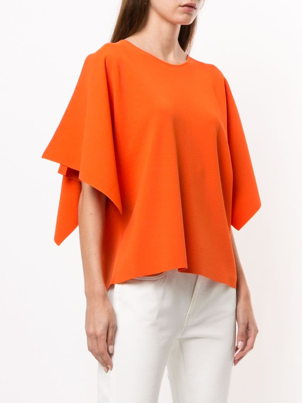 draped short-sleeve blouse - 3