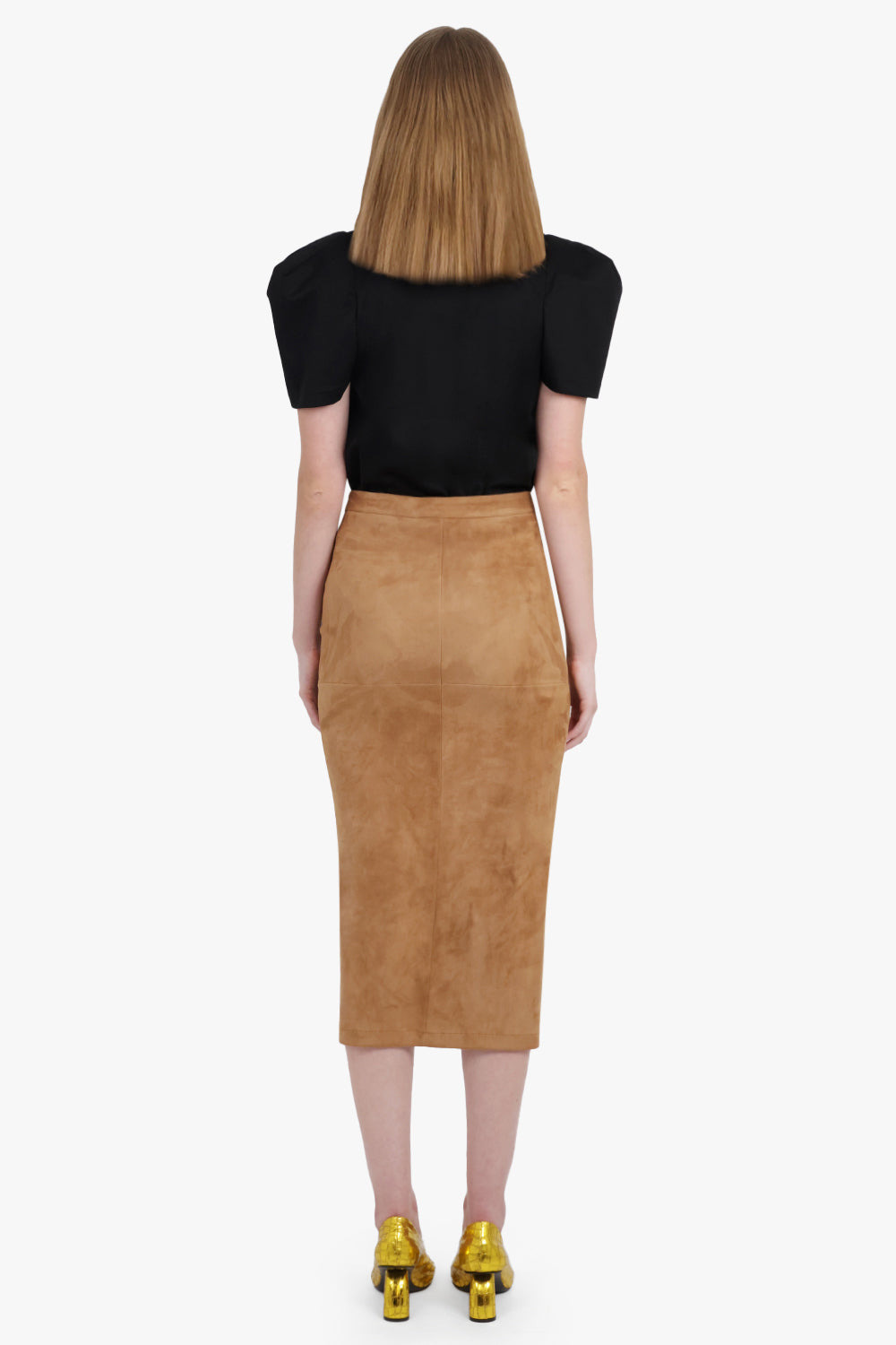 RUCHED PUFF SHOULDER S/S TOP | BLACK - 5