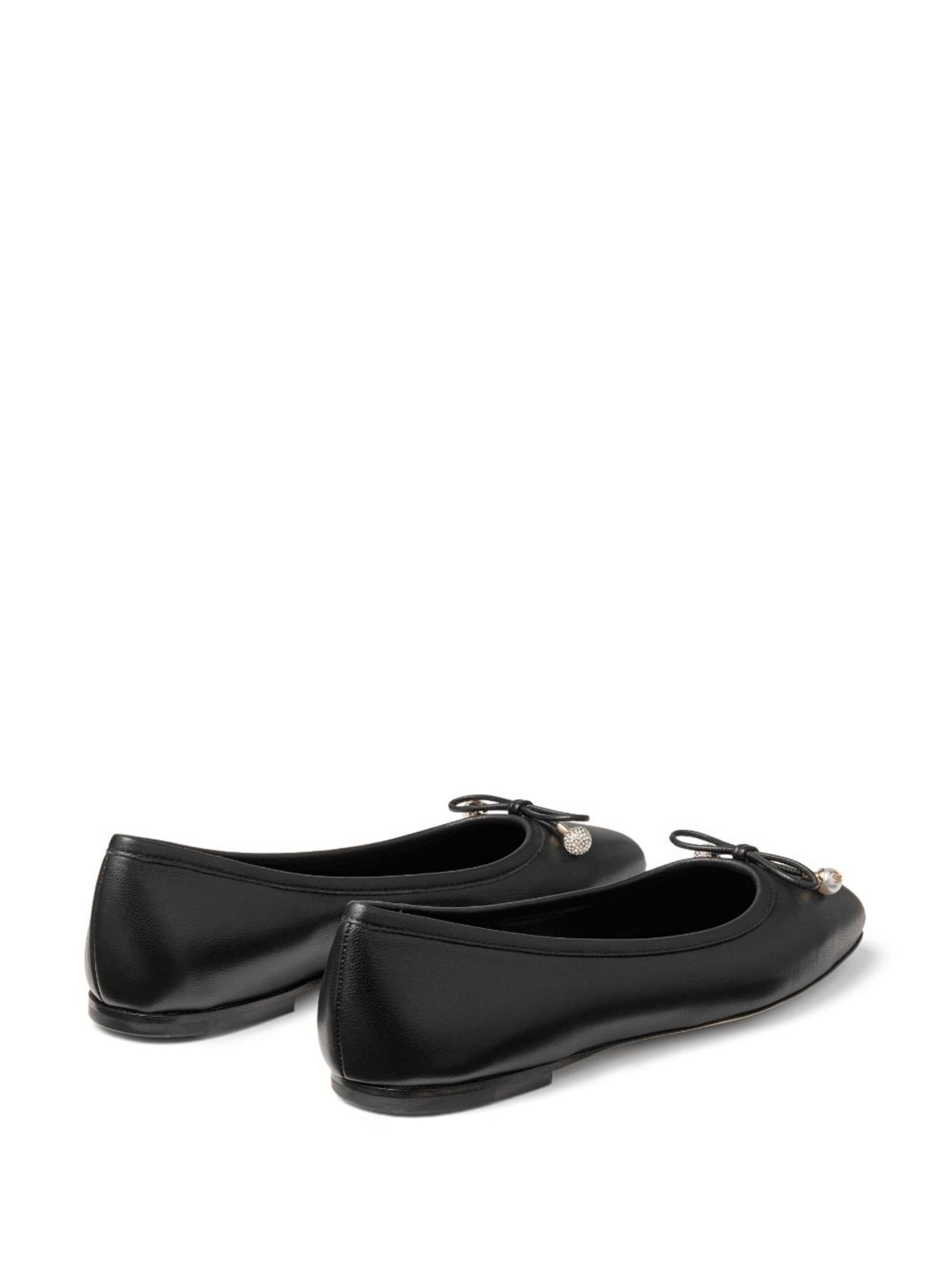 Black Elme Leather Ballerina Shoes - 3