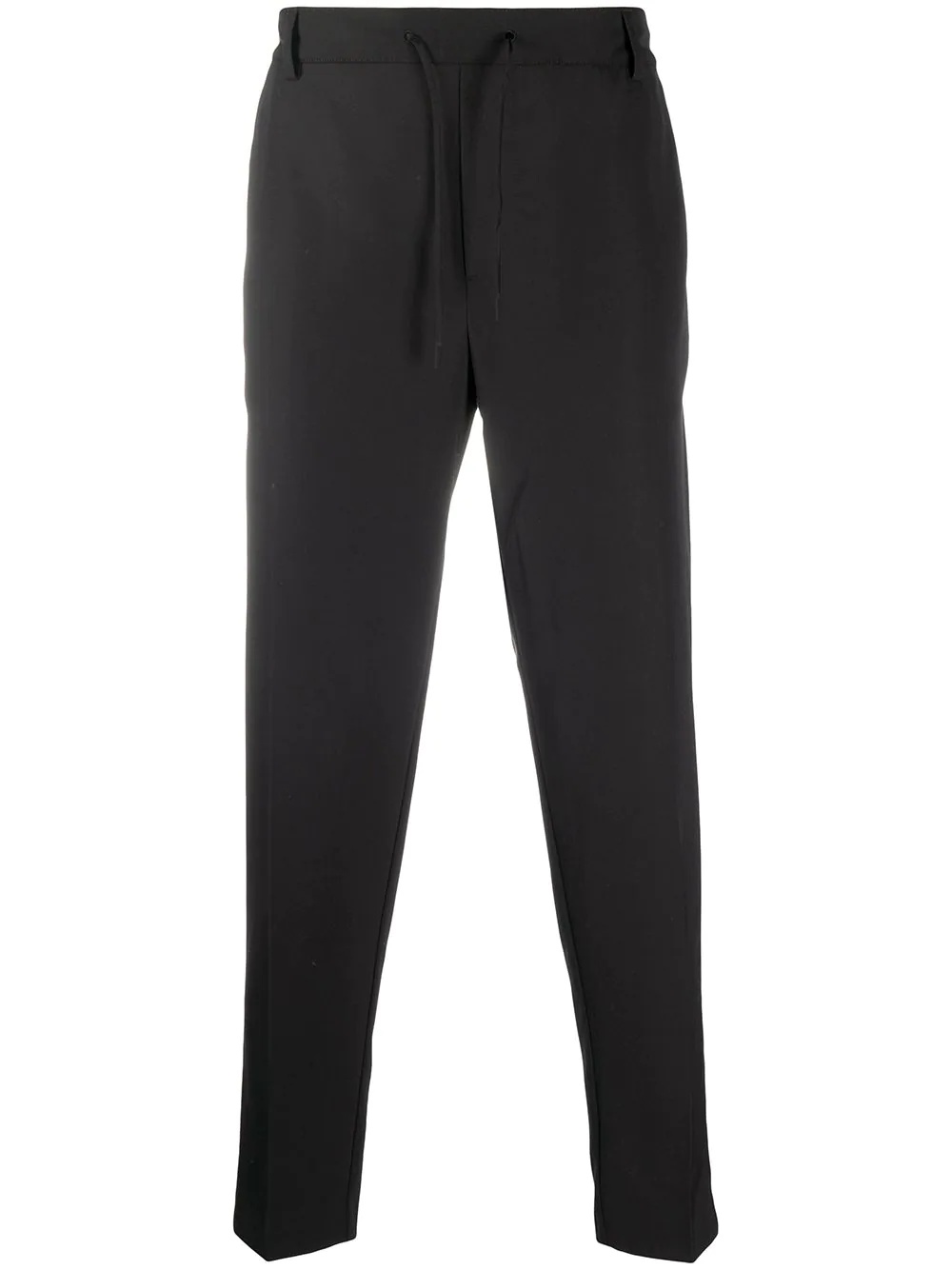 elasticated-waist straight leg trousers - 1