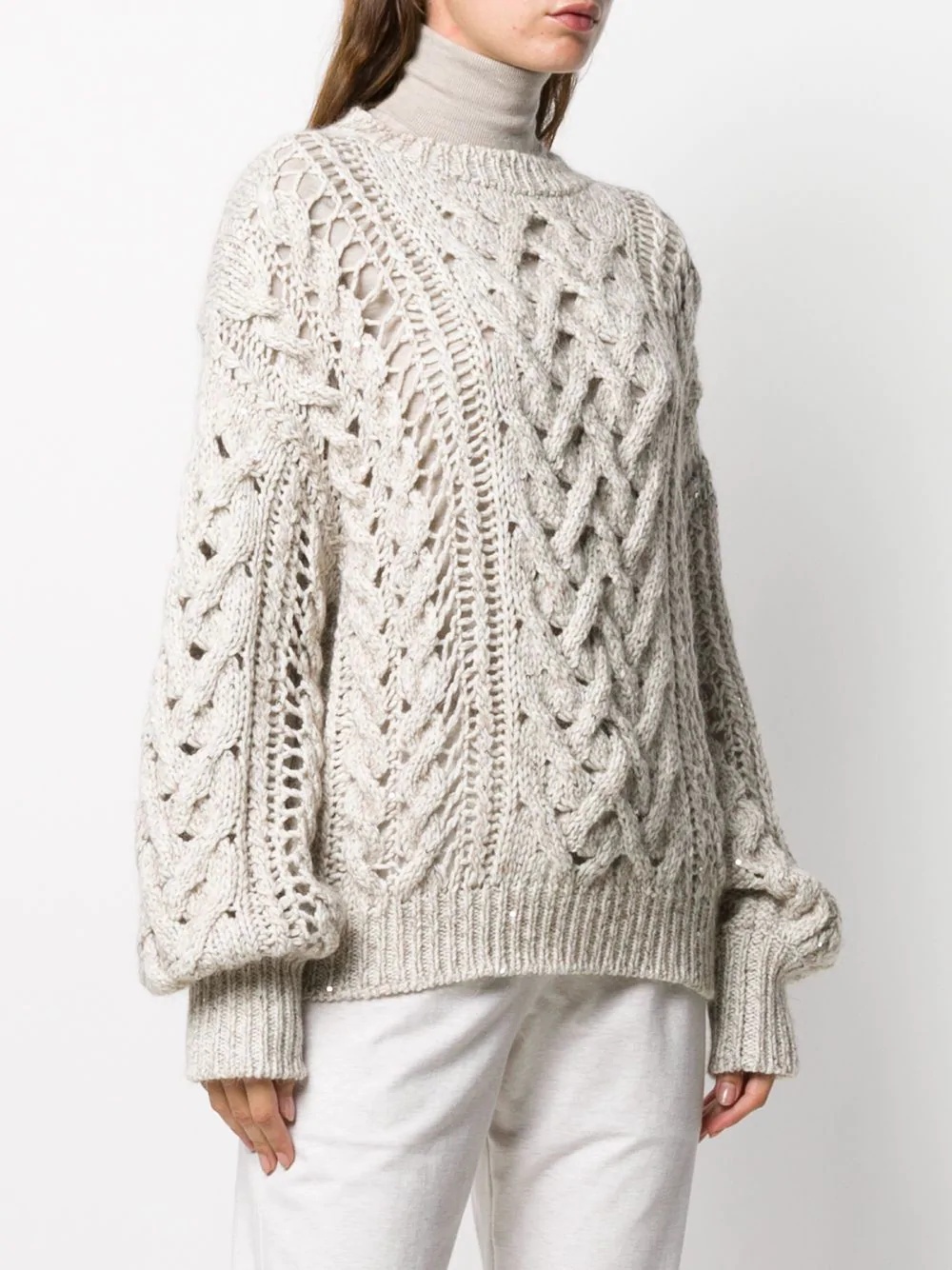 cable-knit jumper - 3