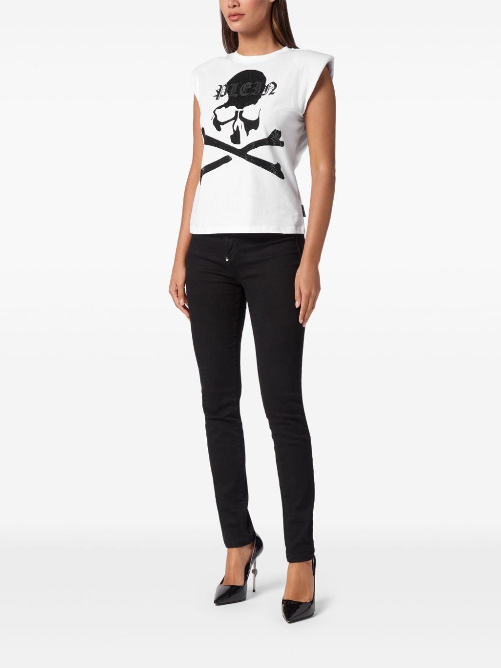 rhinestone-embellished Skull tank top - 2