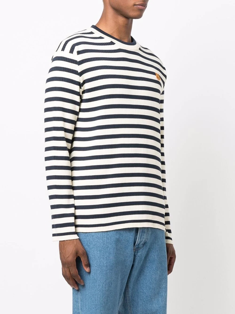 horizontal-stripe long-sleeve top - 3