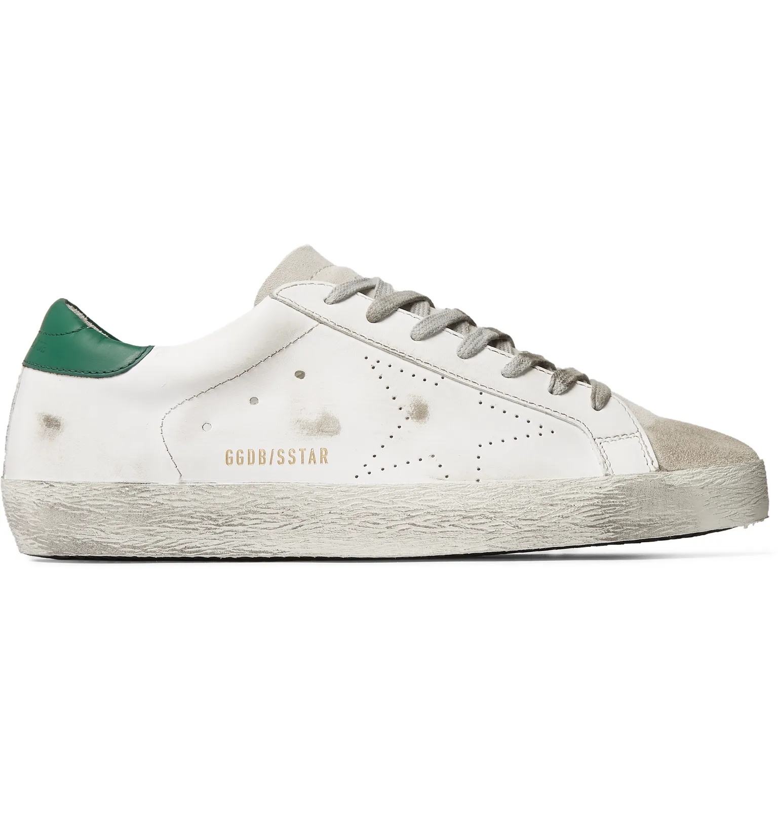 Superstar Distressed Leather and Suede Sneakers - 1