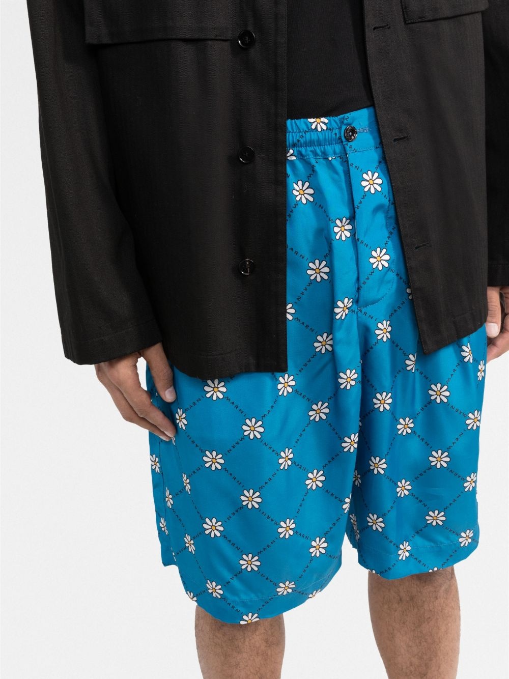 daisy-print track shorts - 3