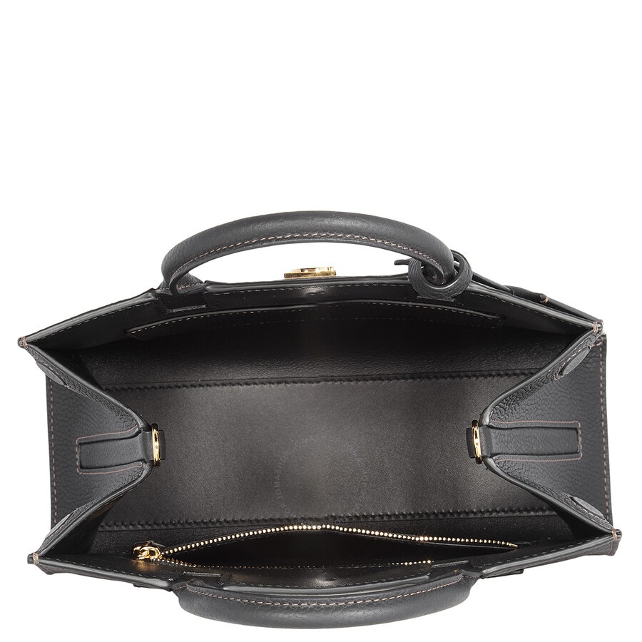 Burberry Black Frances TB Plaque Tote Bag - 6