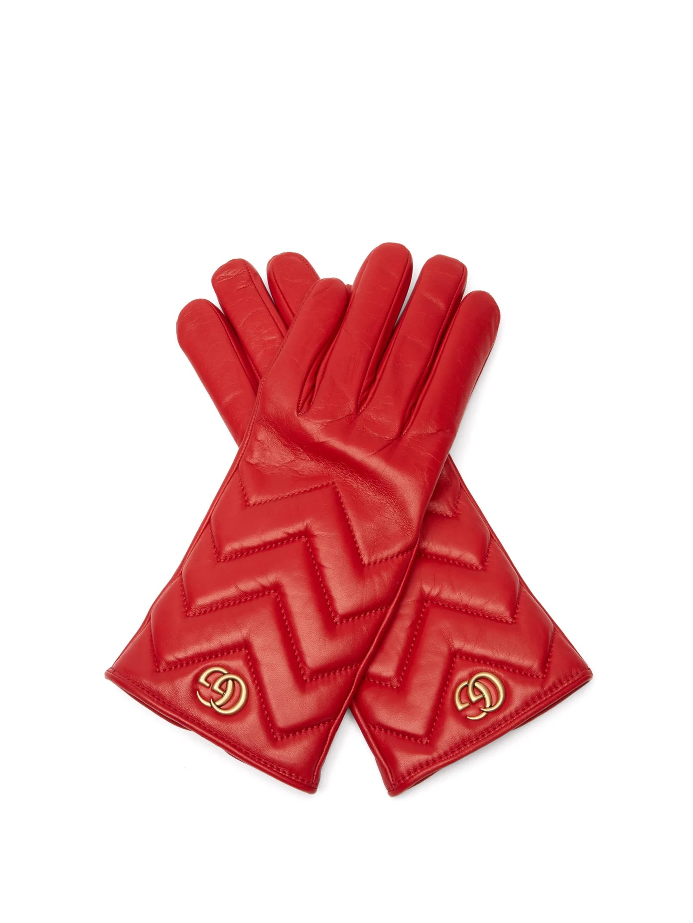 GG Marmont chevron-quilted leather gloves - 1