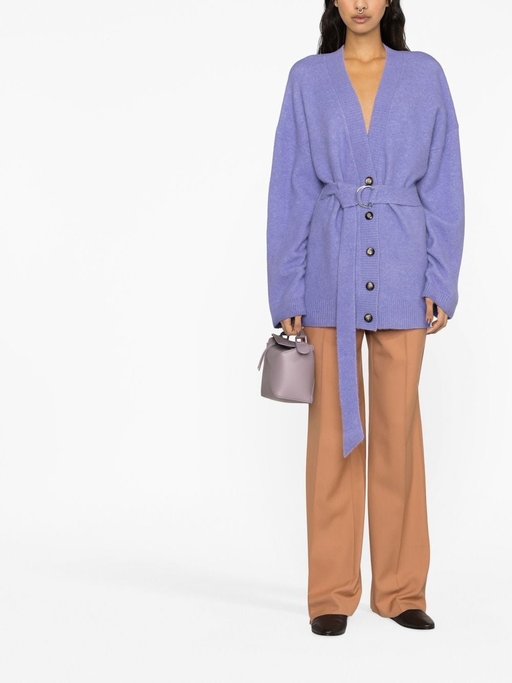 drop-shoulder belted cardi-coat - 2