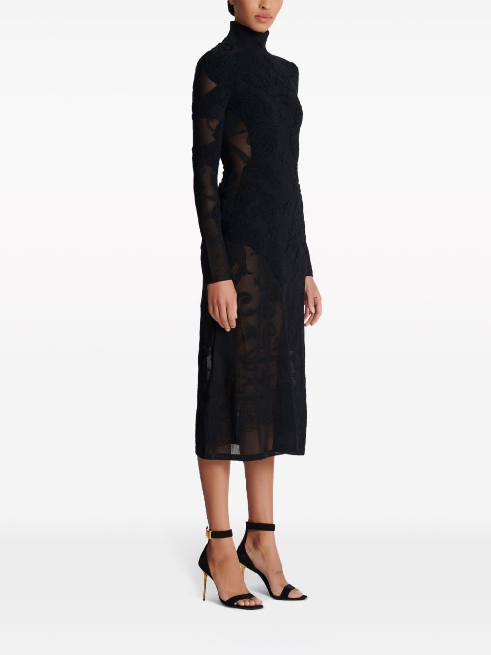 Baroque fine-knit midi dress - 3