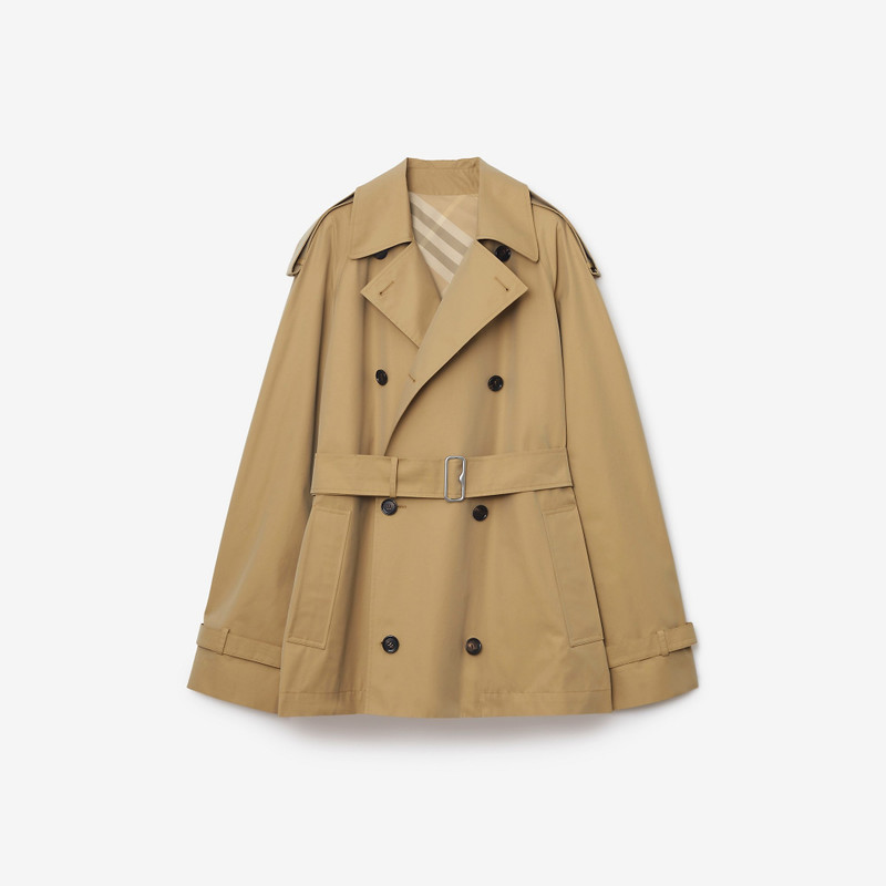 Short Gabardine Trench Coat 1