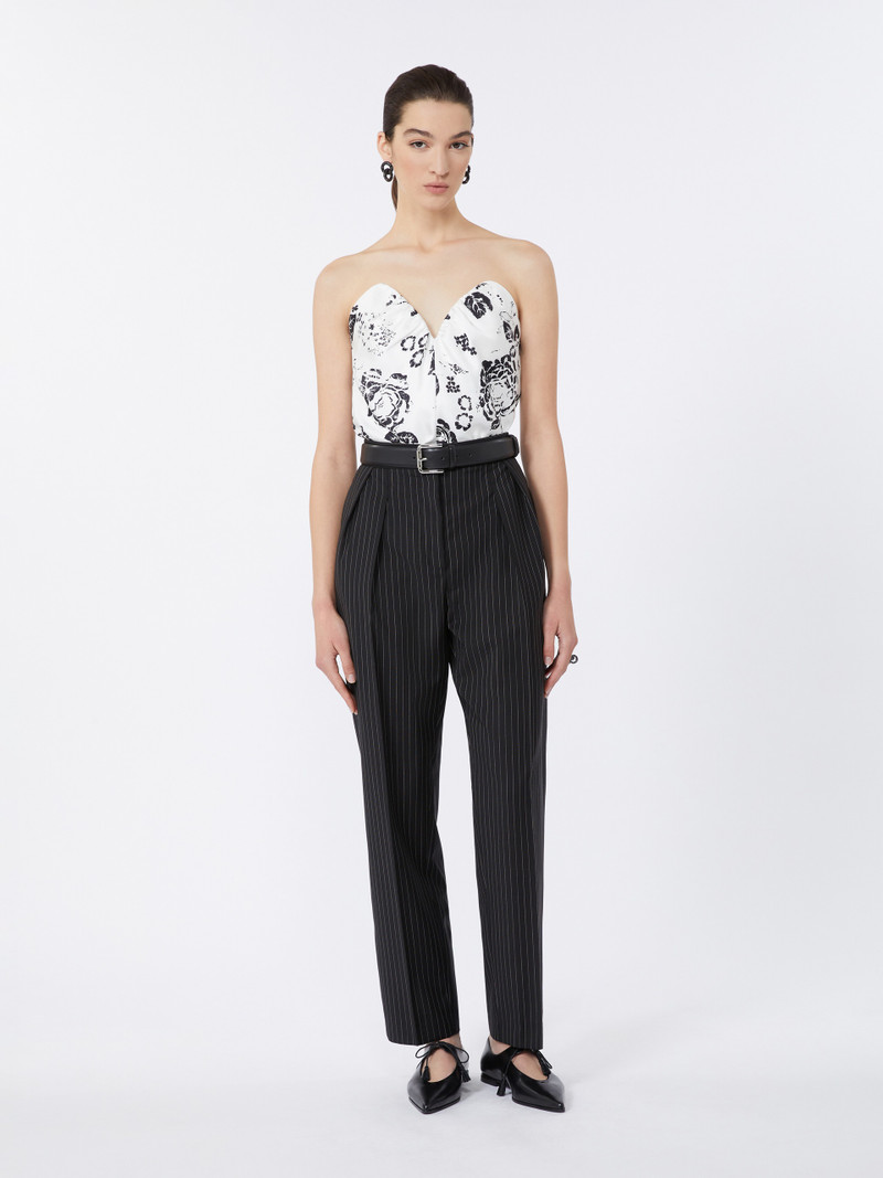 Max Mara SESAMO Woollen cloth carrot-fit trousers outlook