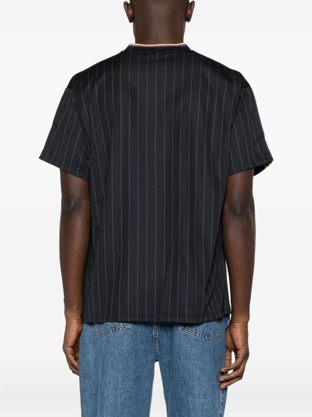 pinstripe-striped three-stripe logo T-shirt - 2