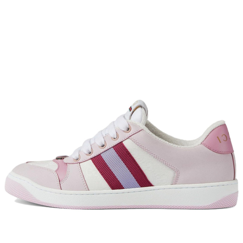(WMNS) Gucci Screener Low-Top Sneakers 'White Pink' 677423-HVKI0-9090 - 1