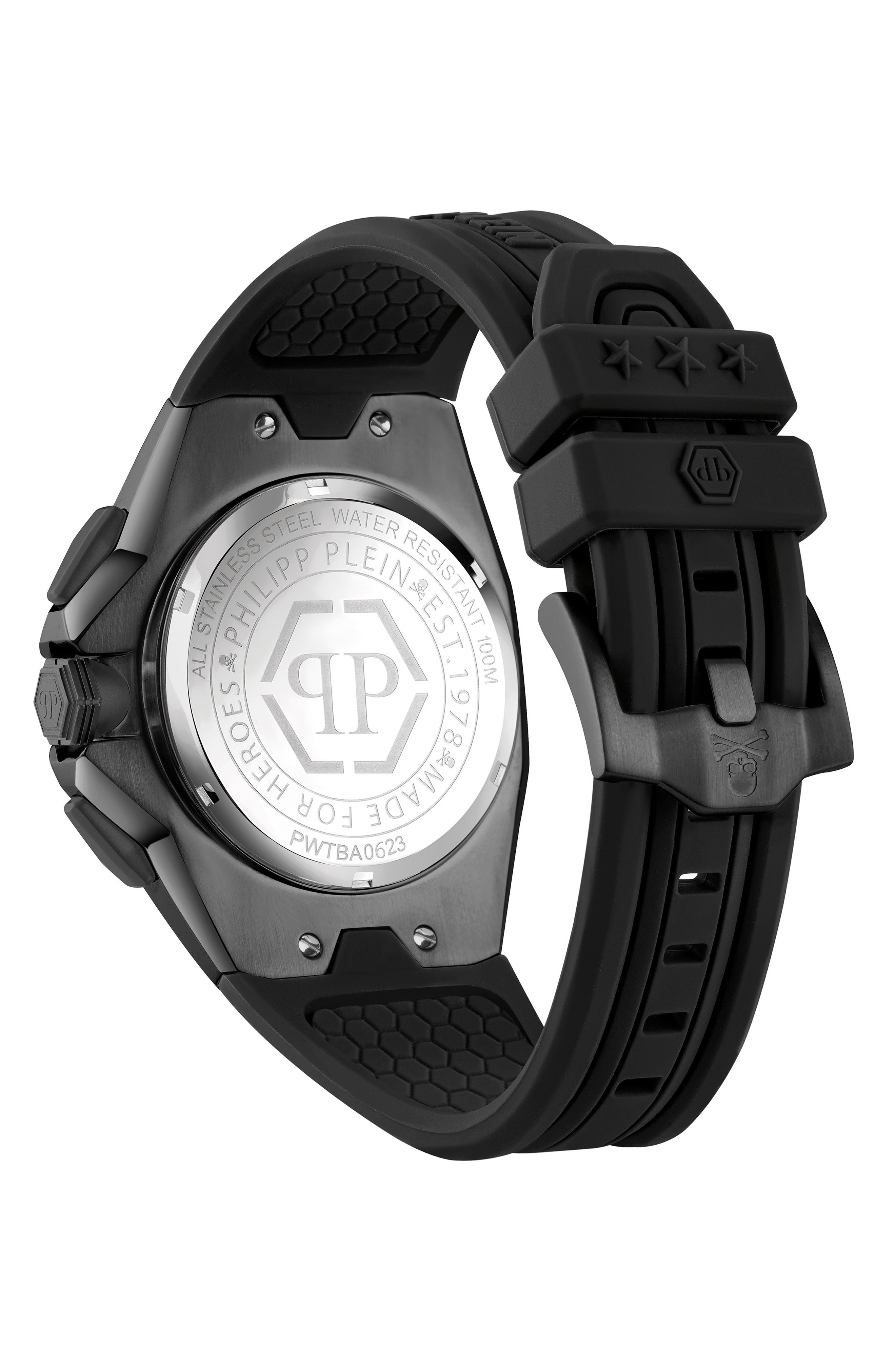 Octagon Silicone Strap Chronograph Watch, 44mm - 3