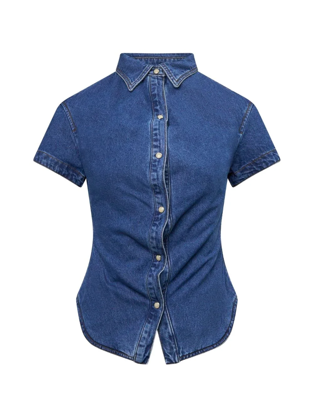 short-sleeve denim shirt - 1