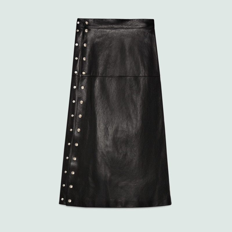 Gucci Grainy Leather Skirt 1