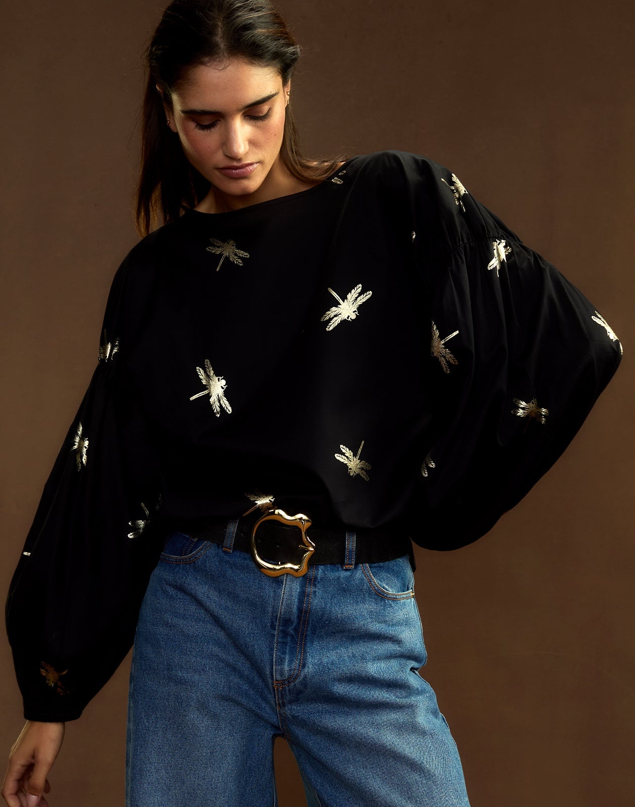 Geneva Gold Foil Blouse - 2