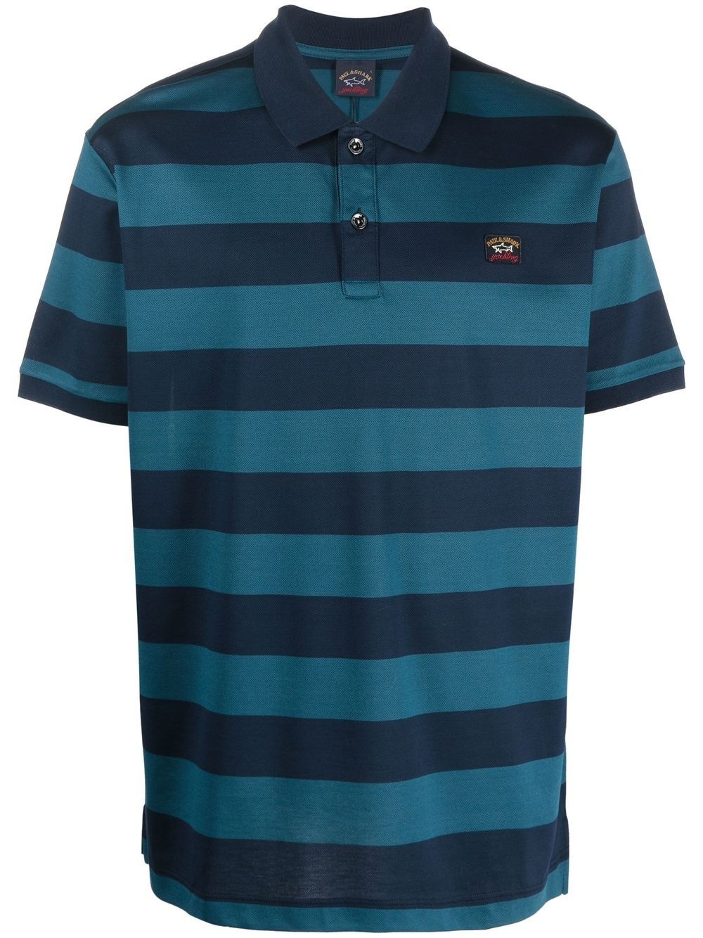 stripe-print polo shirt - 1