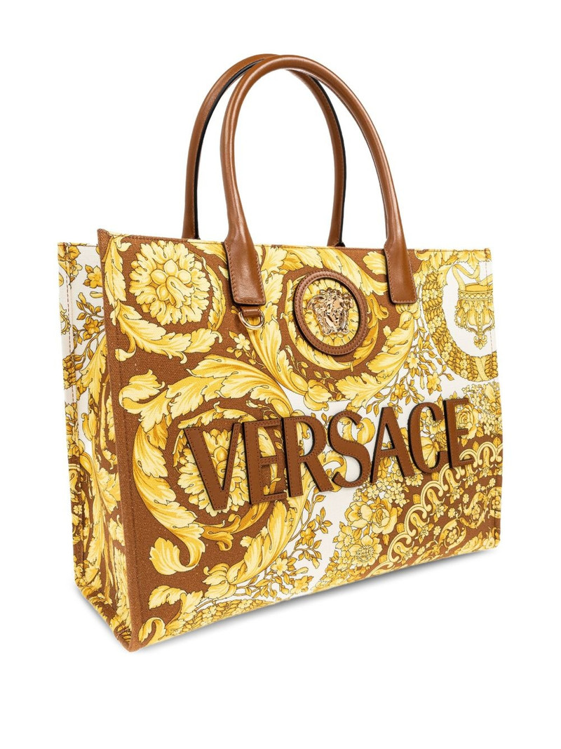 VERSACE baroque-print logo-appliqué tote bag outlook