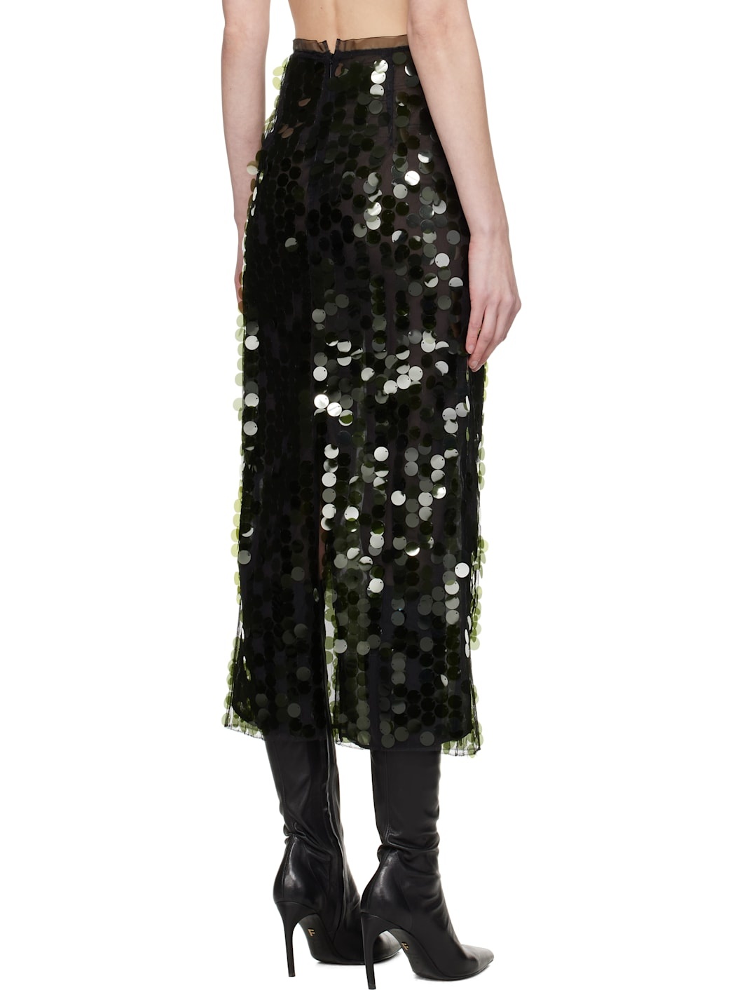 Green Dia Sequin Midi Skirt - 3