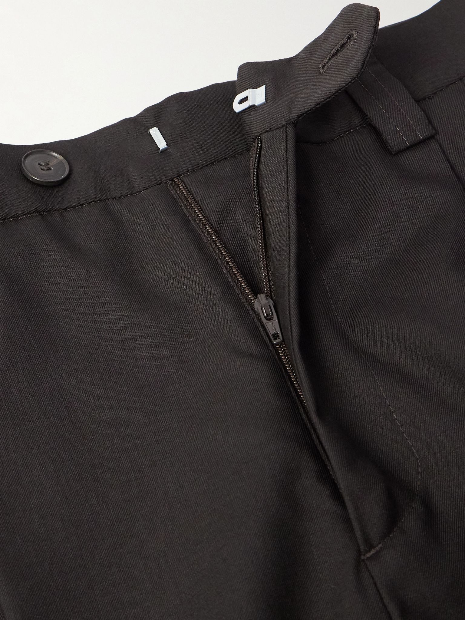 Classic Wide-Leg Pleated Wool-Twill Trousers Brown - 6