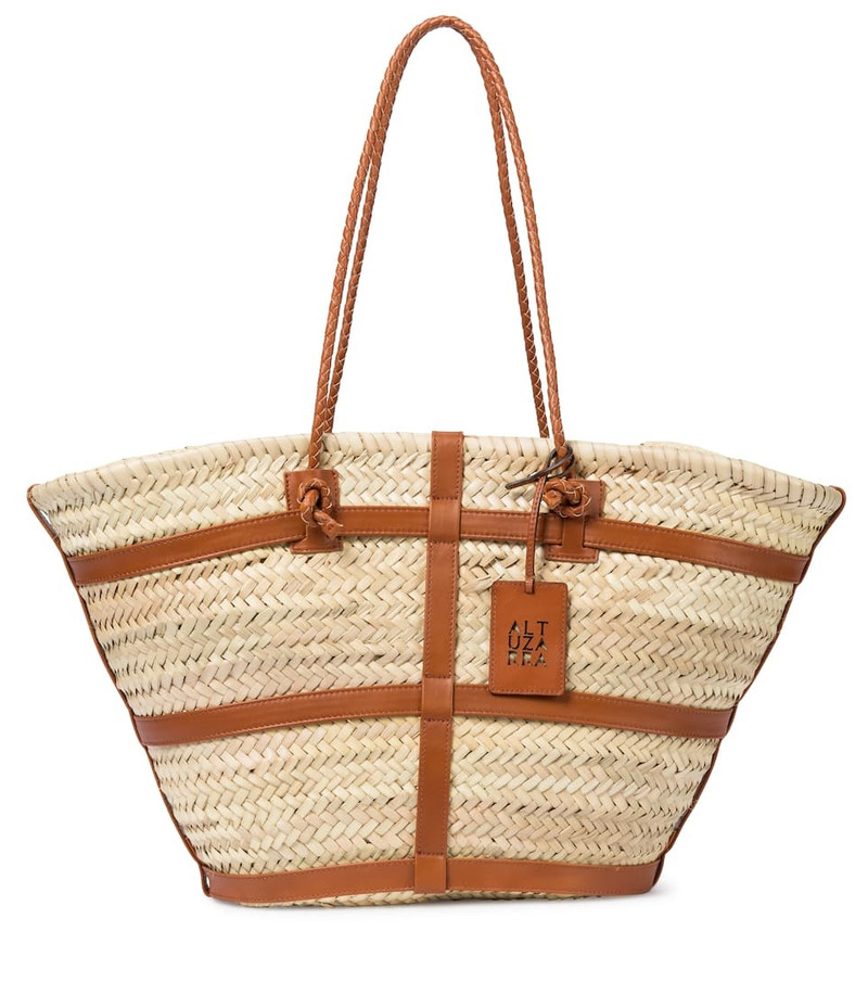 Watermill Large raffia basket bag 1