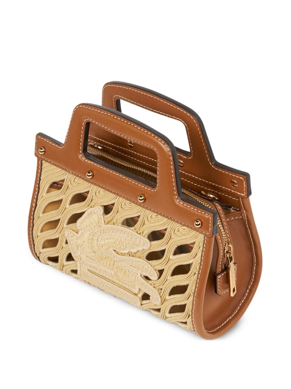 mini Pegaso raffia handbag - 6