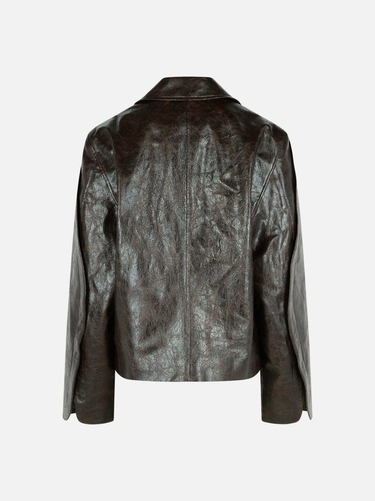 'KEANE' BROWN POLYESTER JACKET - 3
