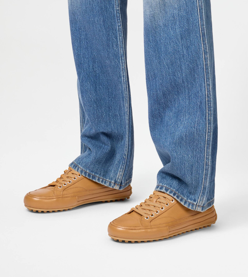 SNEAKERS IN LEATHER - BROWN 7