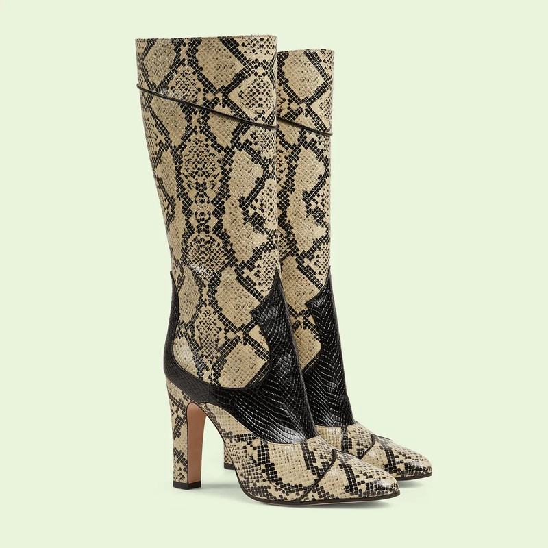 Women's python print boots 2
