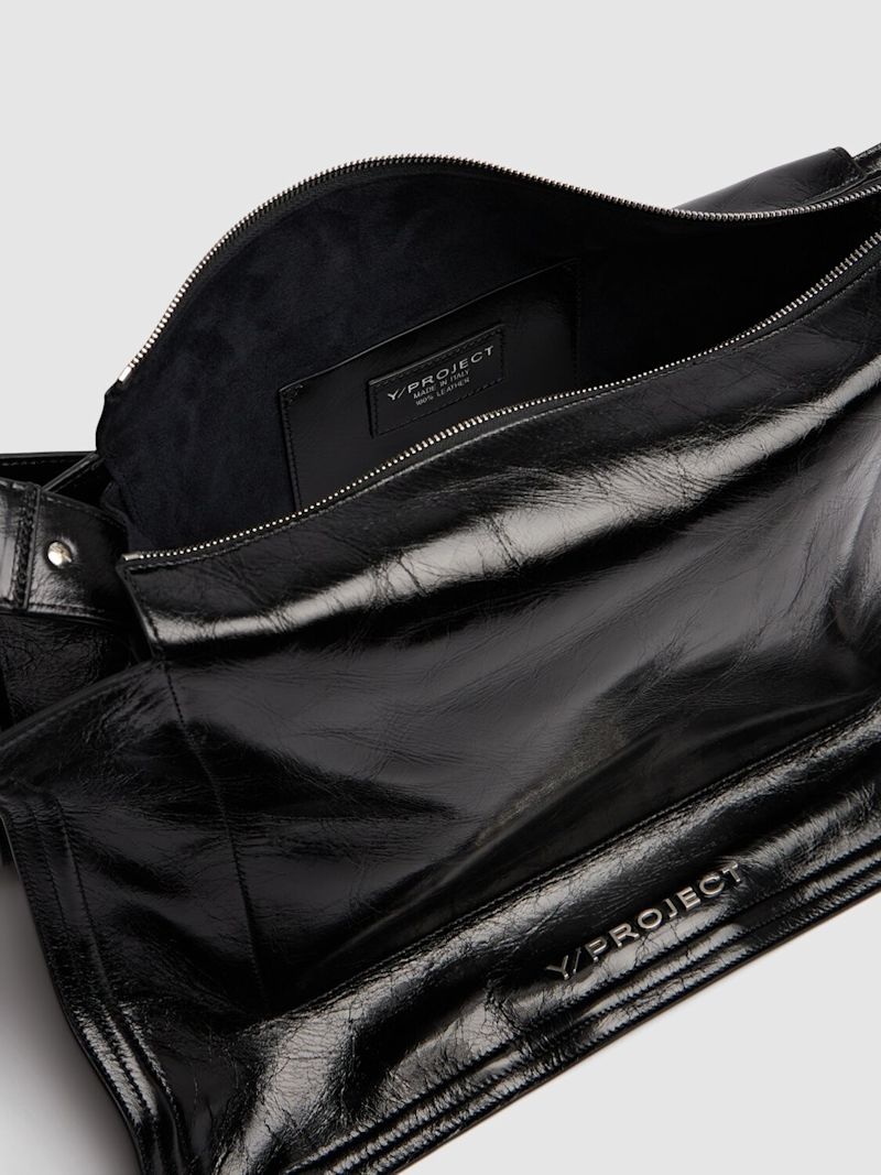 Wire Cabas leather shoulder bag - 7