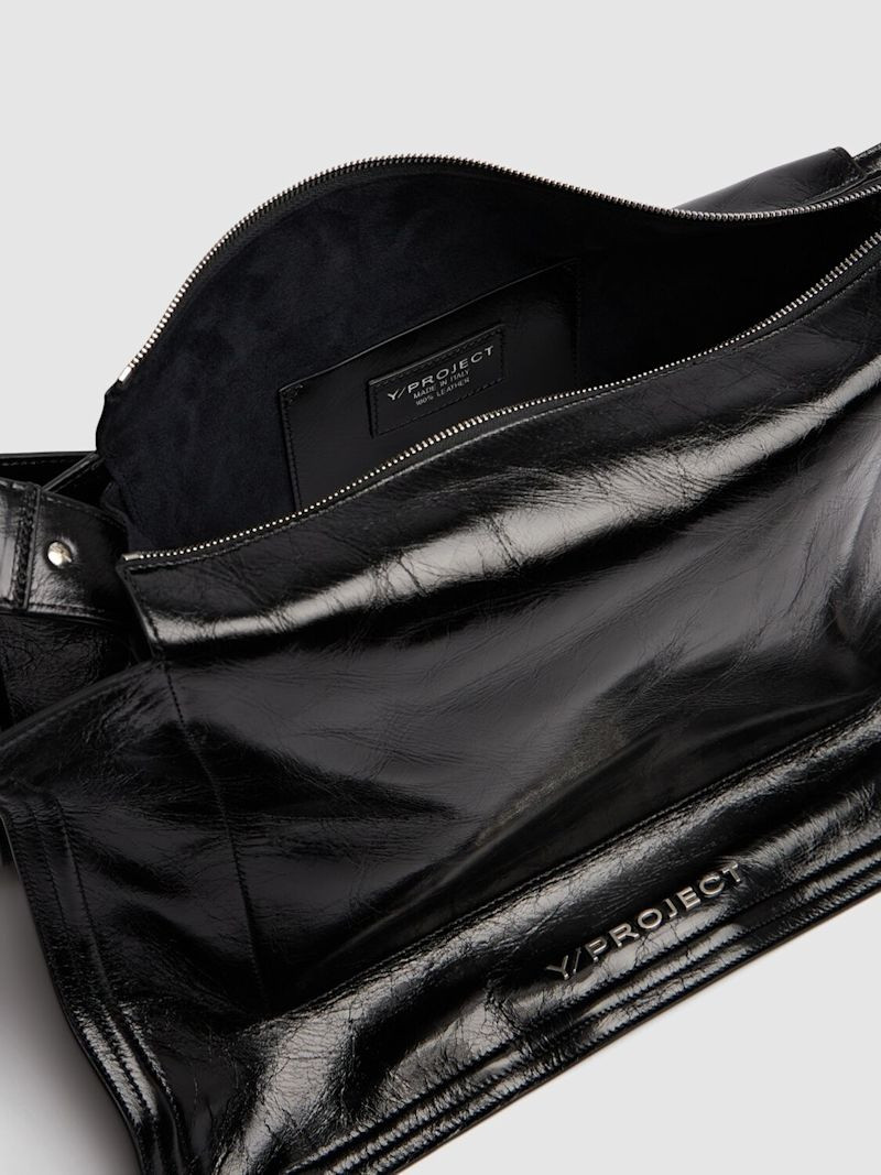 Wire Cabas leather shoulder bag 7