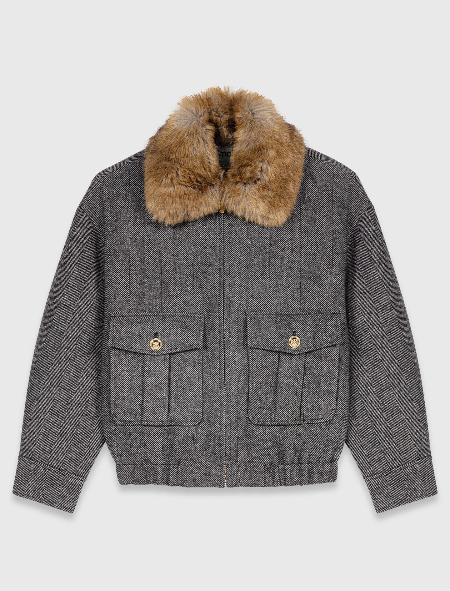 Oversized herringbone jacket - 1