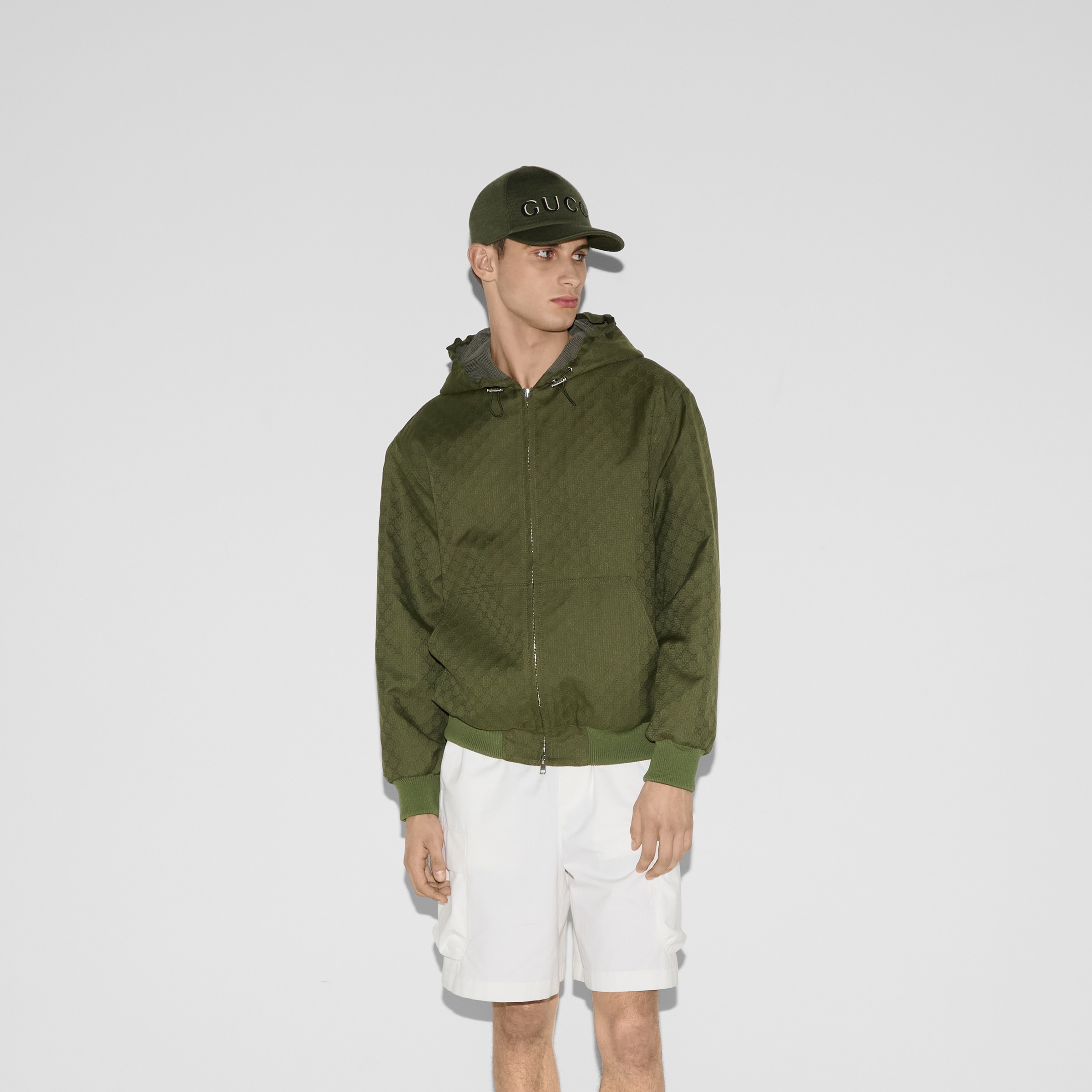 GG cotton ripstop hooded jacket - 3