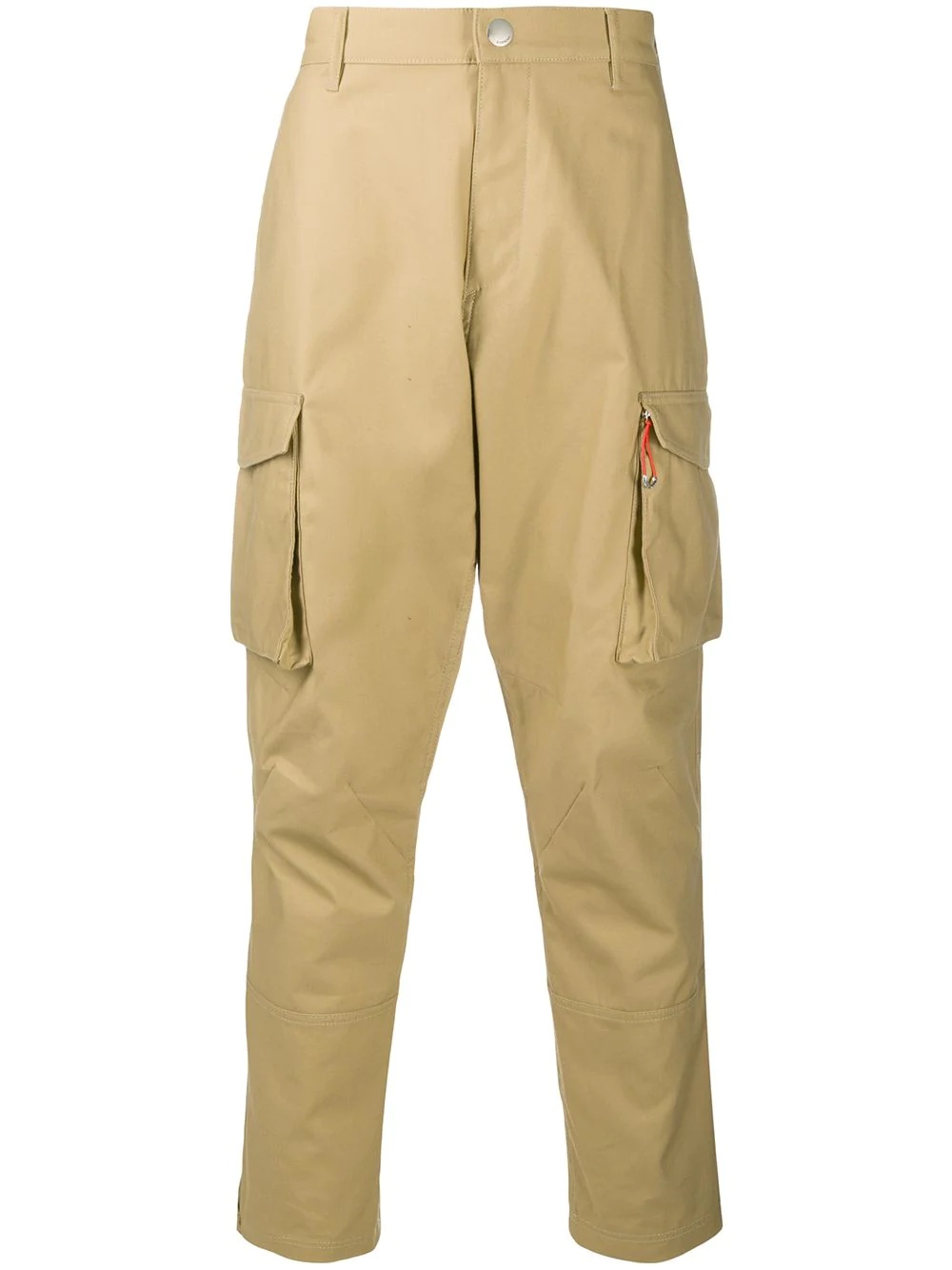 high-waisted cargo trousers - 1