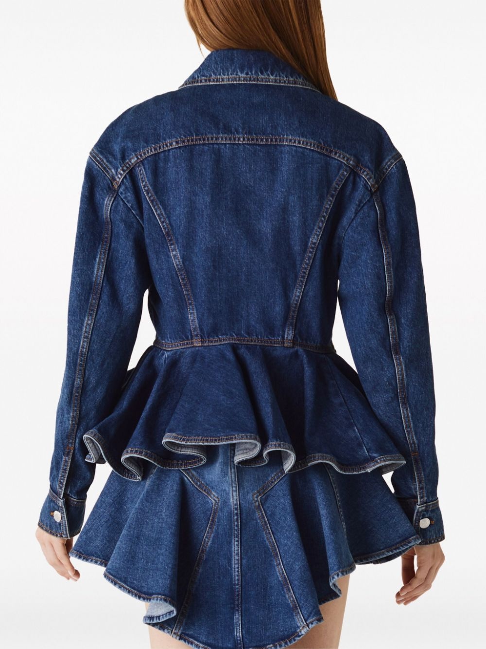 peplum denim jacket - 3